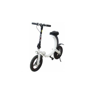 Bicicleta electrica pliabila Breckner 10 A PRO, 350 W, 10Ah, alba, roti 14, autonomie 20-32 km, greutate neta/bruta 20/22.5 kg