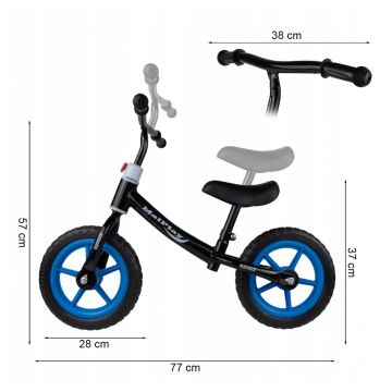 Bicicleta fara pedale MalPlay cu roti EVA 12 inch Blue