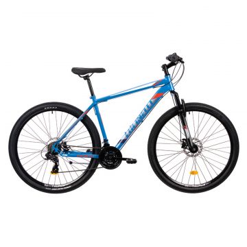 Bicicleta MTB Colinelli COL05, Marimea M, 29 inch, Albastru, Schimbator Shimano, 21 Viteze, Cadru Otel, Frane pe Disc