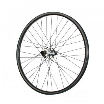 Roata spate 27.5 Fivestars disc, negru, butuc silver cu bile si QR