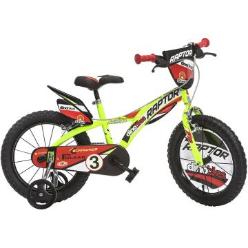 Bicicleta copii Dino Bikes 16' Raptor galben