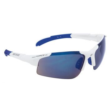 Ochelari Force Sport albi cu lentila albastra