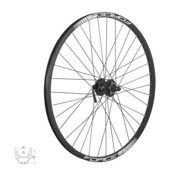 Roata fata 27.5 Force Basic Disc 584x19 neagra