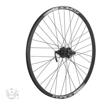 Roata spate 27.5 Force Basic Disc 584x19 neagra