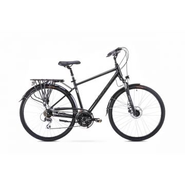 Bicicleta de trekking/oras pentru barbati Romet Wagant 4 Negru/Gri 2023