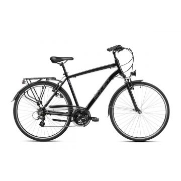 Bicicleta de trekking/oras pentru barbati Romet Wagant Negru/Albastru 2023