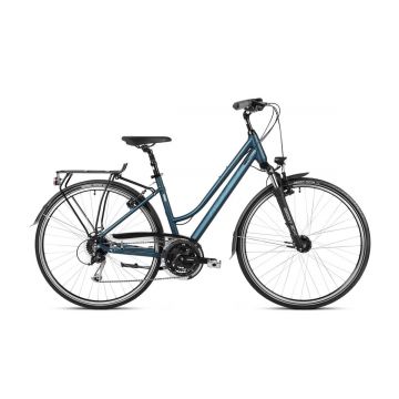 Bicicleta de trekking/oras pentru femei Romet Gazela 7 Verde Inchis 2023