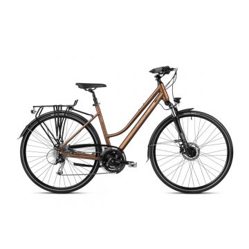 Bicicleta de trekking/oras pentru femei Romet Gazela 8 Maro/Negru 2023
