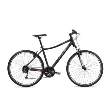 Bicicleta de trekking pentru femei Romet Orkan 3 D Lite Negru/Roz 2023