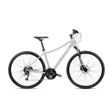 Bicicleta de trekking pentru femei Romet Orkan 4 D Lite Gri/Turcoaz 2023 Bicicleta de trekking pentru femei Romet Orkan 4 D Lite Gri/Turcoaz 2023