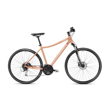 Bicicleta de trekking pentru femei Romet Orkan 4 D Roz/Alb 2023