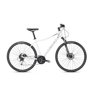 Bicicleta de trekking pentru femei Romet Orkan 6 D Alb/Negru 2023 Bicicleta de trekking pentru femei Romet Orkan 6 D Alb/Negru 2023