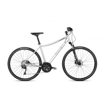 Bicicleta de trekking pentru femei Romet Orkan 7 D Argintiu/Gri 2023 Bicicleta de trekking pentru femei Romet Orkan 7 D Argintiu/Gri 2023