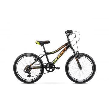 Bicicleta pentru copii Romet Rambler 20 Kid 2 S/10 Negru/Portocaliu 2023