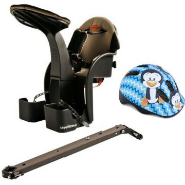 Weeride - Scaun bicicleta copii Deluxe. Pozitie montare Centru. 15 si Casca Protectie XS 44-48 Penguin WR03SKPG