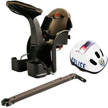 Weeride - Scaun bicicleta copii Deluxe. Pozitie montare Centru. 15 si Casca Protectie XS 44-48 Police WR03SKPL