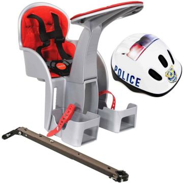 Weeride - Scaun bicicleta copii SafeFront Clasic. Pozitie montare Centru. 15 si si Casca Protectie XS 44-48 Police WR09SKPL