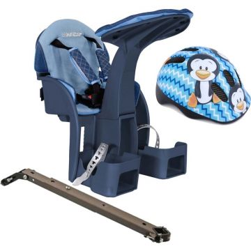 Weeride - Scaun bicicleta copii SafeFront Deluxe. Pozitie montare Centru. 15 si Casca Protectie XS 44-48 Penguin WR10SKPG