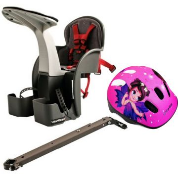 Set Scaun bicicleta copii, Pozitie montare Centru, 15 Kg si Casca Protectie XS 44-48 Fairy Tail WeeRide WR01SKFT