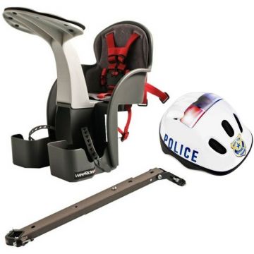 Weeride - Set Scaun bicicleta copii. Pozitie montare Centru. 15 si Casca Protectie XS 44-48 Police WR01SKPL