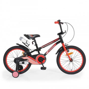 Bicicleta cu roti ajutatoare Byox Pixy Red 18 inch