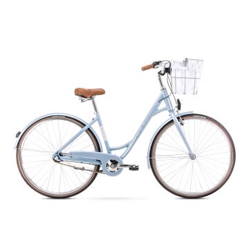 Bicicleta de oras pentru femei Romet Pop Art Eco 28 Albastru deschis 2022