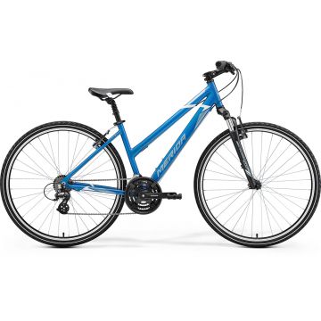 Bicicleta de Trekking/Oras Femei Merida Crossway 10-V Lady Albastru/Albastru/Alb 22/23