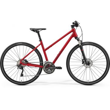 Bicicleta de Trekking/Oras Femei Merida Crossway 500 Lady Bordo/Rosu 22/23