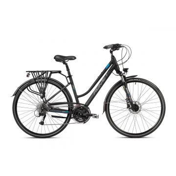 Bicicleta de Trekking/Oras pentru femei Romet Gazela 5.1 Negru/Albastru 2023