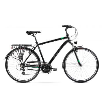 Bicicleta de trekking pentru barbati Romet Wagant 1 Negru/Verde 2023