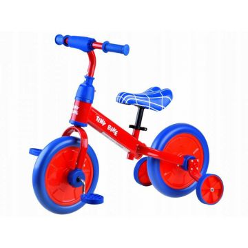 Bicicleta pentru copii, Tiny Bike, 3in1, cu pedale si roti ajutatoare, Spider