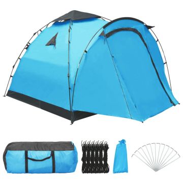 vidaXL Cort de camping tip pop-up, 3 persoane, albastru