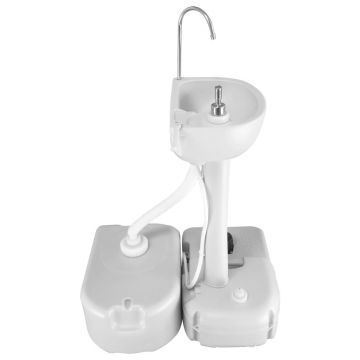 vidaXL Rezervor de apă portabil cu adaptor, gri, 24 L