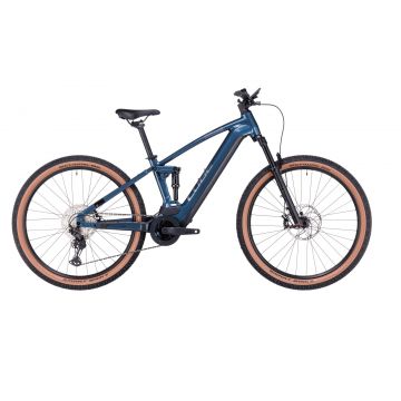 BICICLETA ELECTRICA E-BIKE CUBE STEREO HYBRID 120 RACE 625 Petrolblue Chrome 2023 cadru L (20) - roti 29