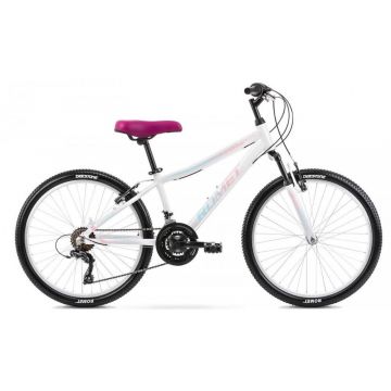 Bicicleta pentru copii Romet Jolene 24 LTD S/13 Alb/Albastru/Roz 2022