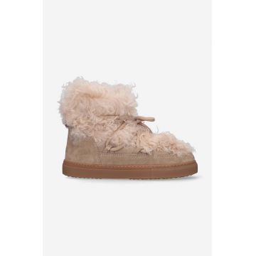 Inuikii cizme de zapada din piele intoarsa Sneaker Long Curly culoarea bej