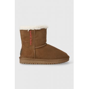 Pepe Jeans cizme de zapada din piele intoarsa DISS FRESH W culoarea maro, PLS50500
