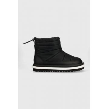 Tommy Jeans cizme de iarna TJW PADDED FLAT BOOT culoarea negru, EN0EN02292