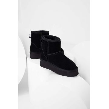 Answear Lab cizme de zapada din piele intoarsa culoarea negru