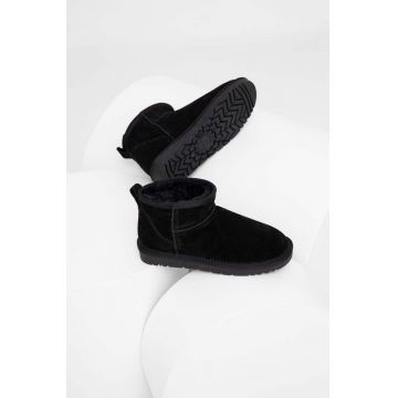 Answear Lab cizme de zapada din piele intoarsa culoarea negru