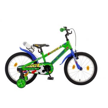 Bicicleta Copii Polar 2023 Footbal - 18 Inch, Verde-Albastru