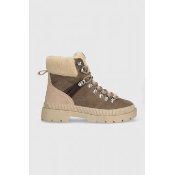 Gant pantofi Frenzyn femei, culoarea maro, cu toc plat, izolat, 27543338.G397