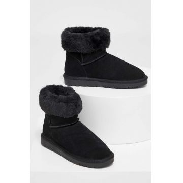 Answear Lab cizme de zapada din piele intoarsa culoarea negru