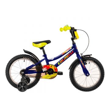 Bicicleta Copii Colinelli COL01, 1 Viteze, Cadru Otel, Marimea 200 mm, Roti 16 inch, Frane V - Brake, Culoare Albastru