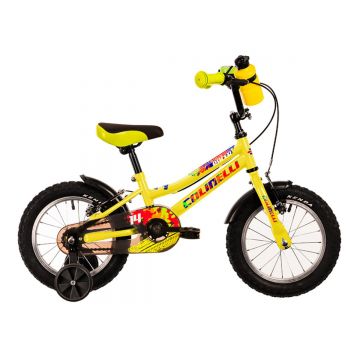Bicicleta Copii Colinelli COL03, 1 Viteze, Cadru Otel, Marimea 180 mm, Roti 14 inch, Frane V - Brake, Culoare Verde