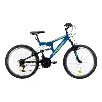 Bicicleta Copii Colinelli COL41, Schimbator Shimano, 18 Viteze, Cadru Otel, Marimea 125 mm, Roti 24 inch, Frane V - Brake, Culoare Albastru