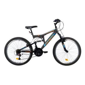 Bicicleta Copii Colinelli COL41, Schimbator Shimano, 18 Viteze, Cadru Otel, Marimea 125 mm, Roti 24 inch, Frane V - Brake, Culoare Gri