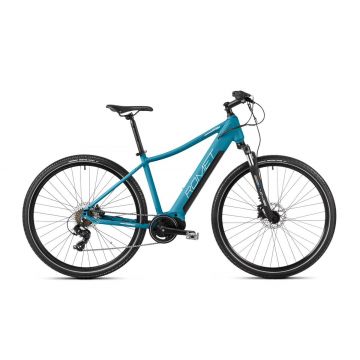 Bicicleta electrica de trekking femei Romet Orkan 1 D MM Albastru/Alb 2023