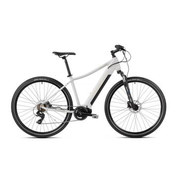 Bicicleta electrica de trekking femei Romet Orkan 1 D MM Argintiu/Galben 2023