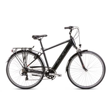 Bicicleta electrica de trekking/oras barbati Romet Wagant 1 RM Integrat Negru/Portocaliu 2023
